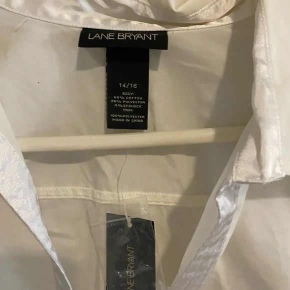 Lane Bryant White Casual Button Down Shirt - Picture 2 of 4